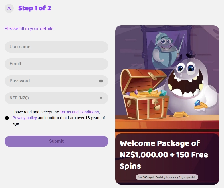 Boo Casino Sign Up